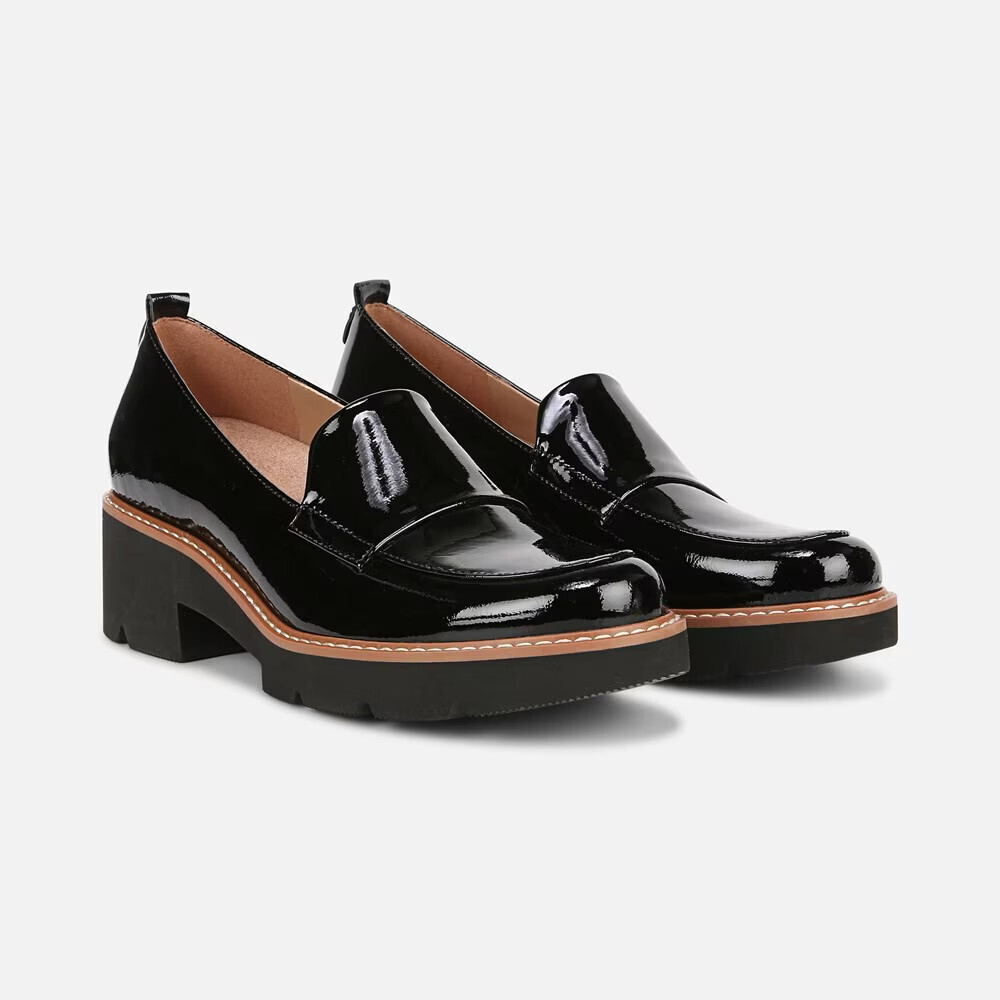 Naturalizer Darry Flats Women's US 7 Black Patent Leather Loafers Shoes RHS6783
